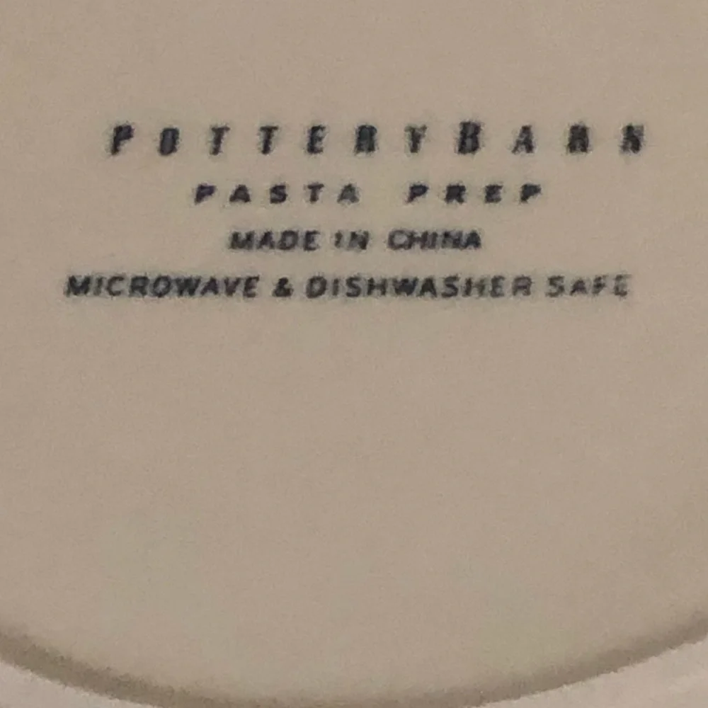 Pottery Barn pasta bowel